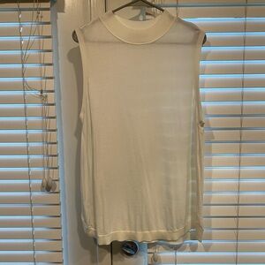 Women’s White Turtleneck Tank Sweater